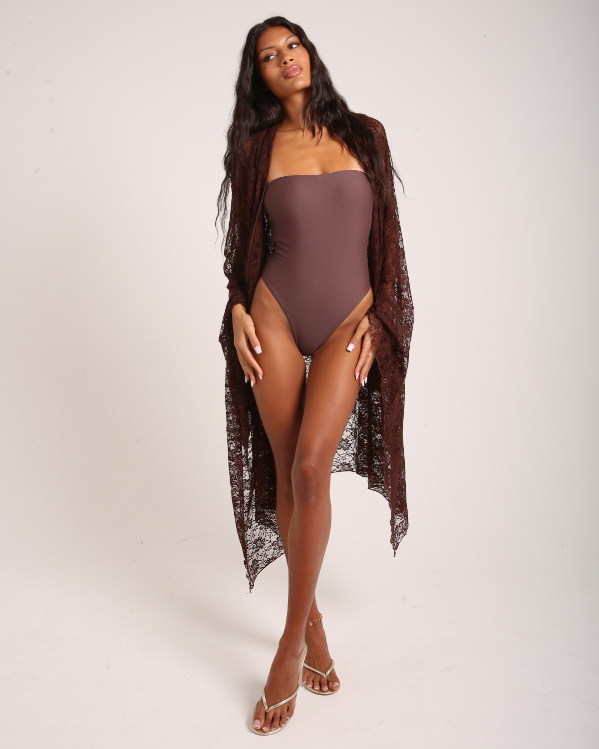 Espresso Brown Lace Sarong